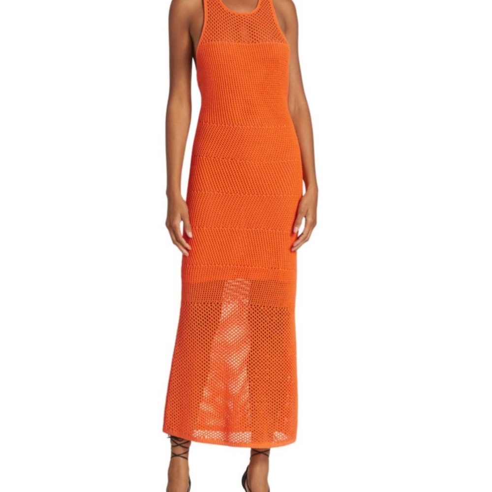 A.L.C. Vibrant Orange Sleeveless Maxi Dress
